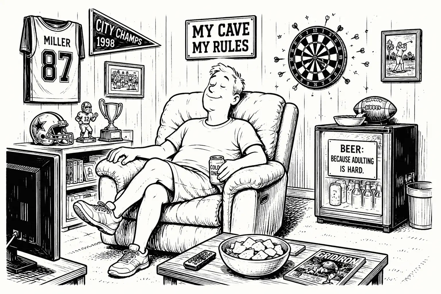 A man and his remote, small object, large jurisdiction